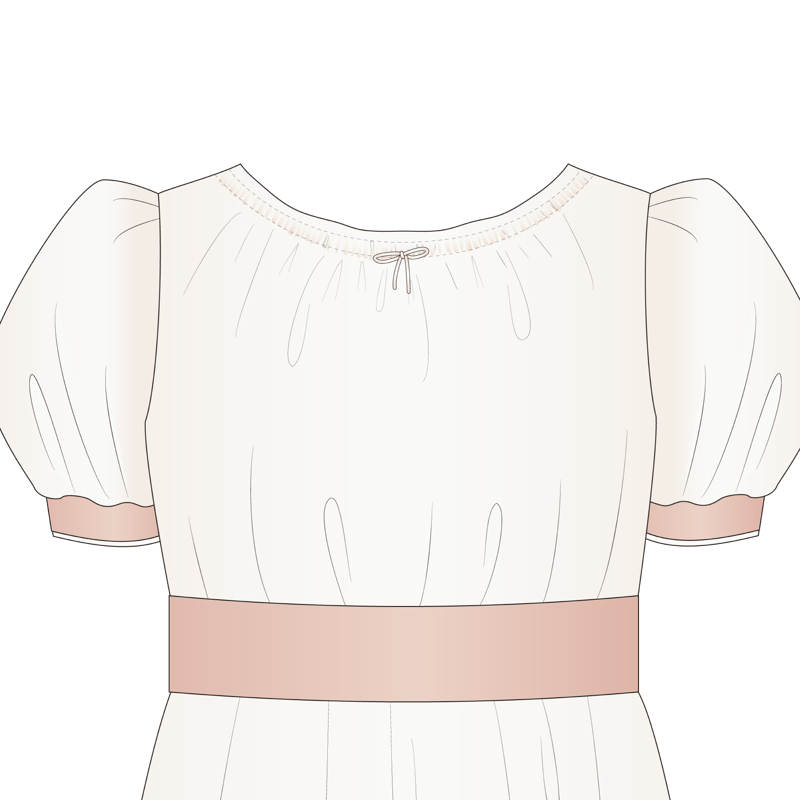 ドローストリングネック(drawstring neck)のイラスト