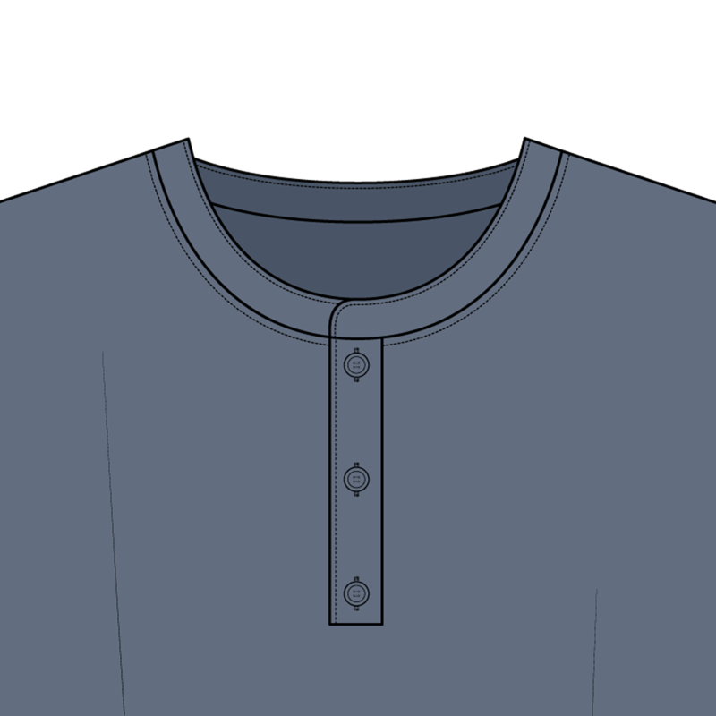 ヘンリーネック(henley neck)のイラスト