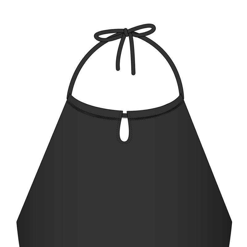 ホルターキーホールネック(halter keyhole neck)のイラスト