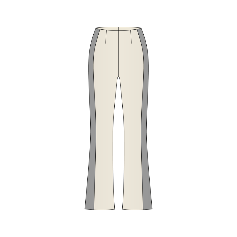 サイドパネルパンツ(side panel pants)のイラスト