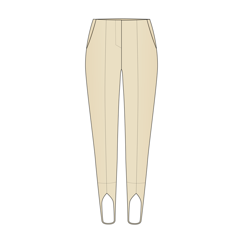 スターラップパンツ(stirrup pants)のイラスト