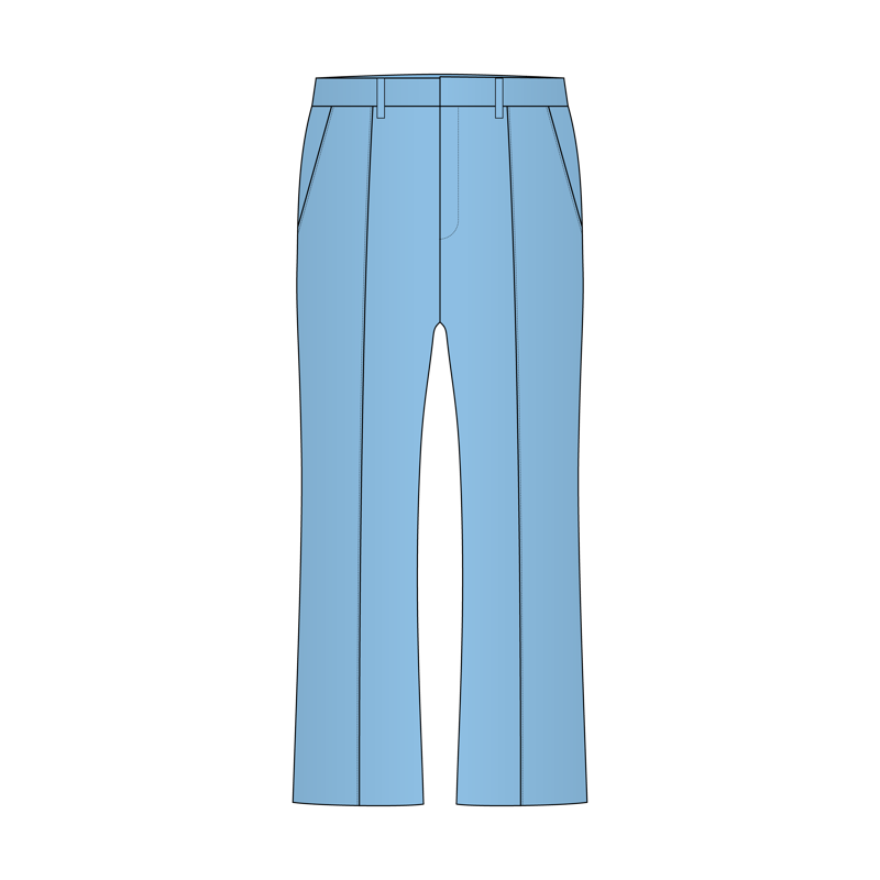 センターシームパンツ(center seam pants)のイラスト