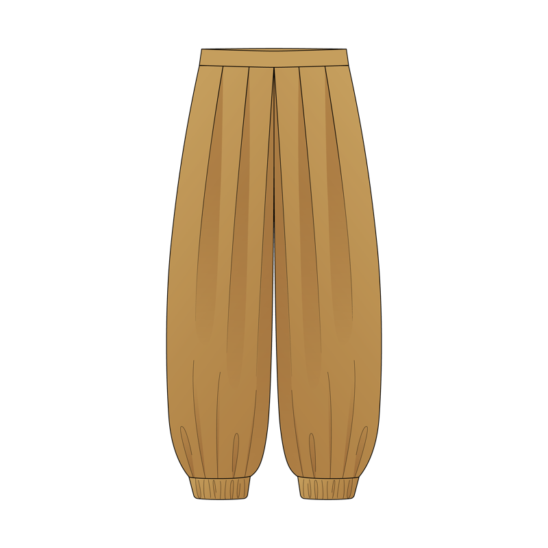 ハーレムパンツ(harem pants,arabian pants)のイラスト