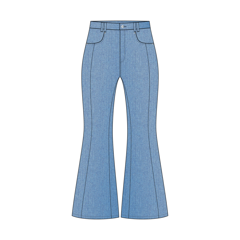 フレアードパンツ(flared pants,flare pants)のイラスト