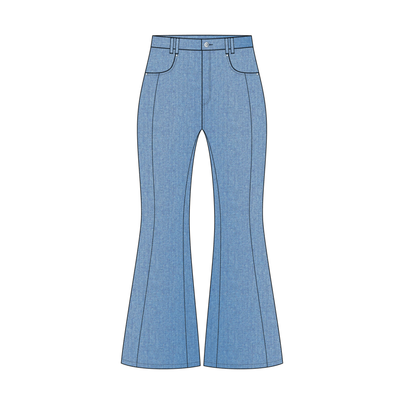 ベルボトムパンツ(bell bottoms pants)のイラスト