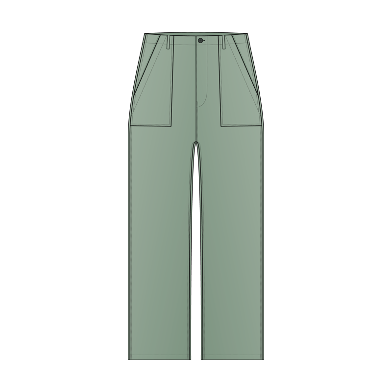 ベイカーパンツ(baker pants,fatigue pants)のイラスト