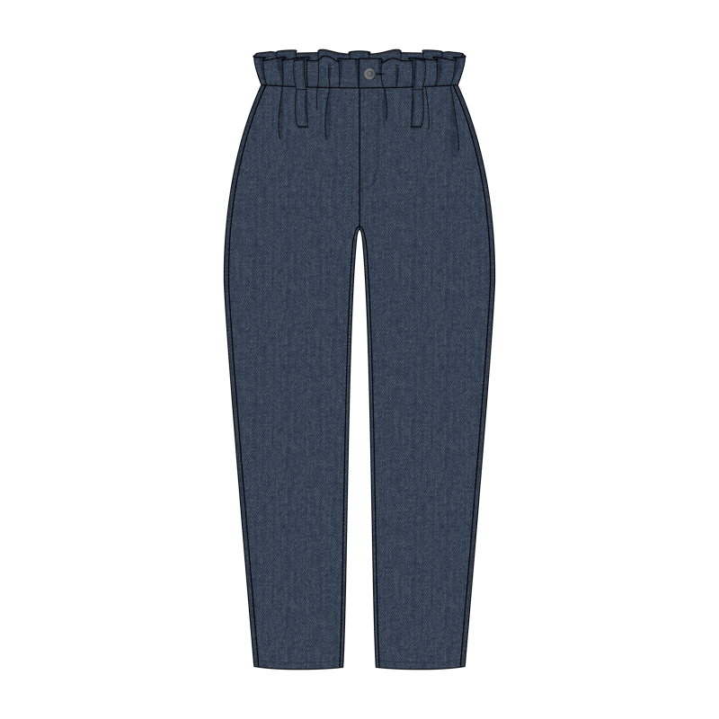 ペーパーバッグウエストパンツ(paperbag waist pants)のイラスト