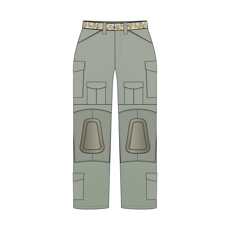 ミリタリーパンツ(military pants,army pants)のイラスト