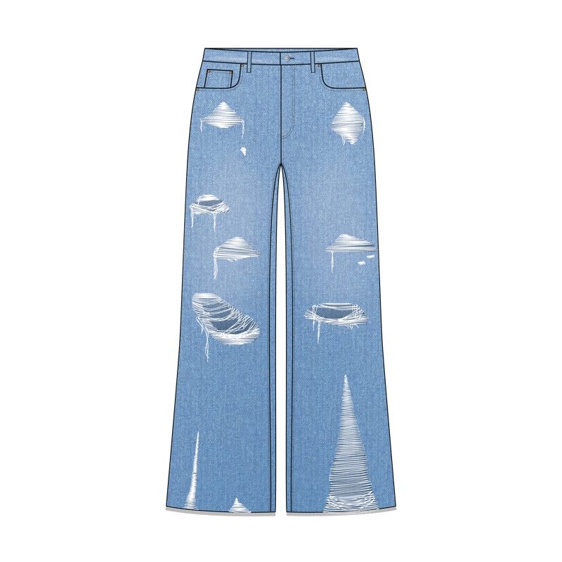 リップドジーンズ(ripped jeans)のイラスト