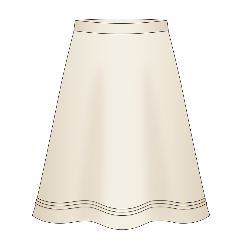 ホリゾンタルプリーツ(horizontal pleats)のイラスト