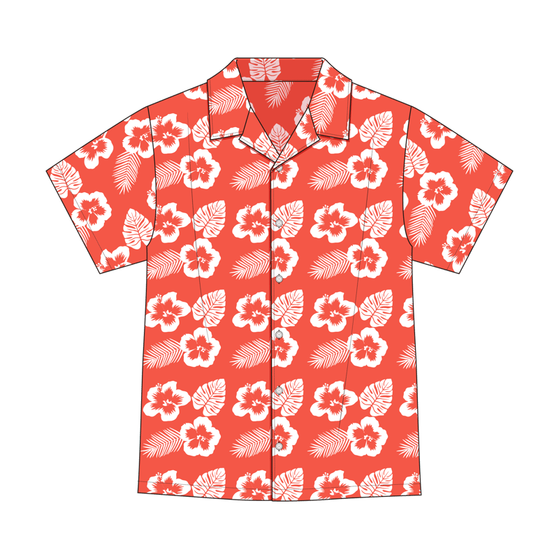 アロハシャツ(aloha shirt,Hawaiian shirt)のイラスト