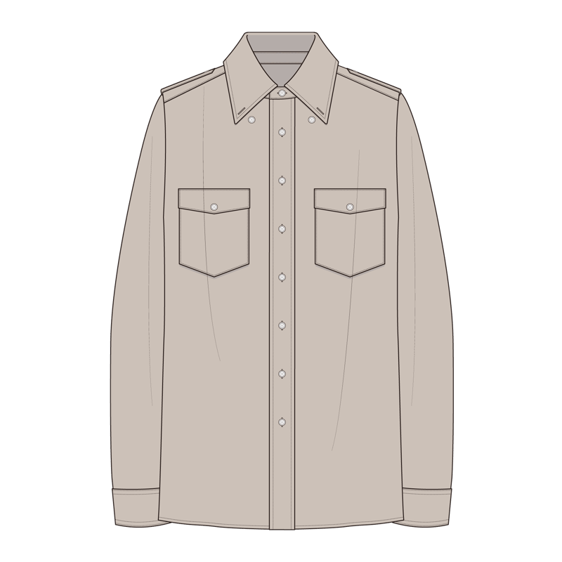 エポーレットシャツ(epaulet shirt,outer dress shirt)のイラスト