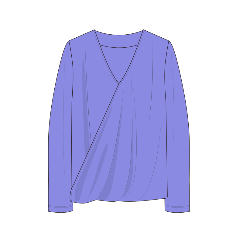 サープリスブラウス(surplice blouse)のイラスト