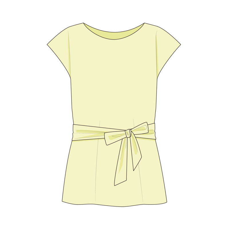 サッシュブラウス(sash blouse)のイラスト