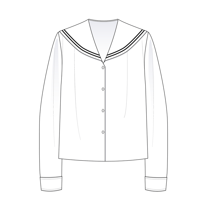 セーラーブラウス(sailor blouse,middy blouse)のイラスト