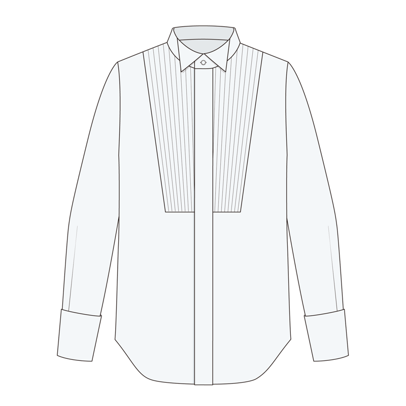 タキシードシャツ(tuxedo shirt)のイラスト