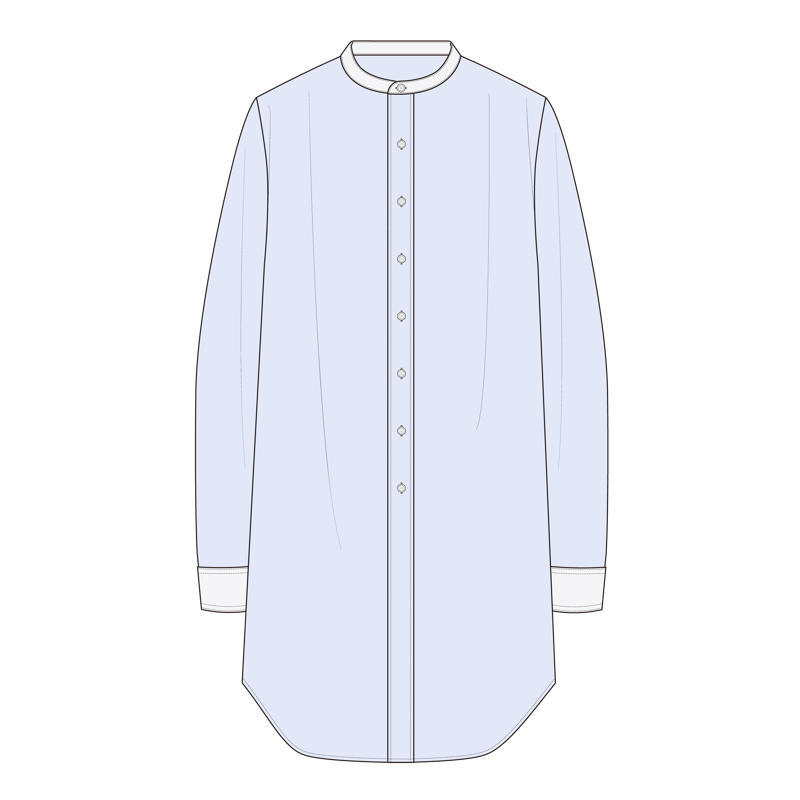 チュニックブラウス(tunic blouse,long blouse)のイラスト