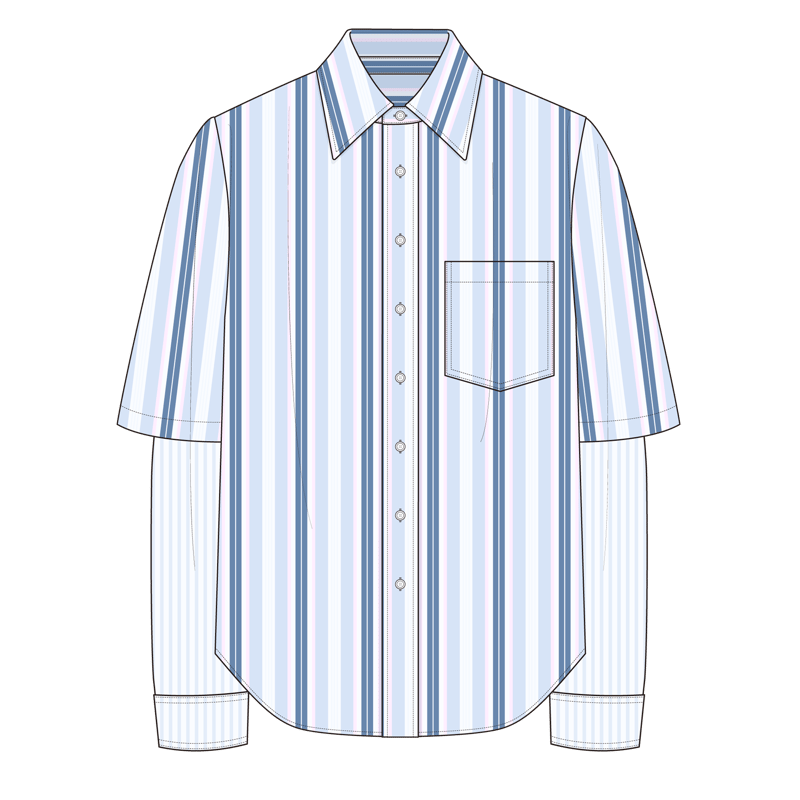 フェイクレイヤードシャツ(fake layered shirt)のイラスト