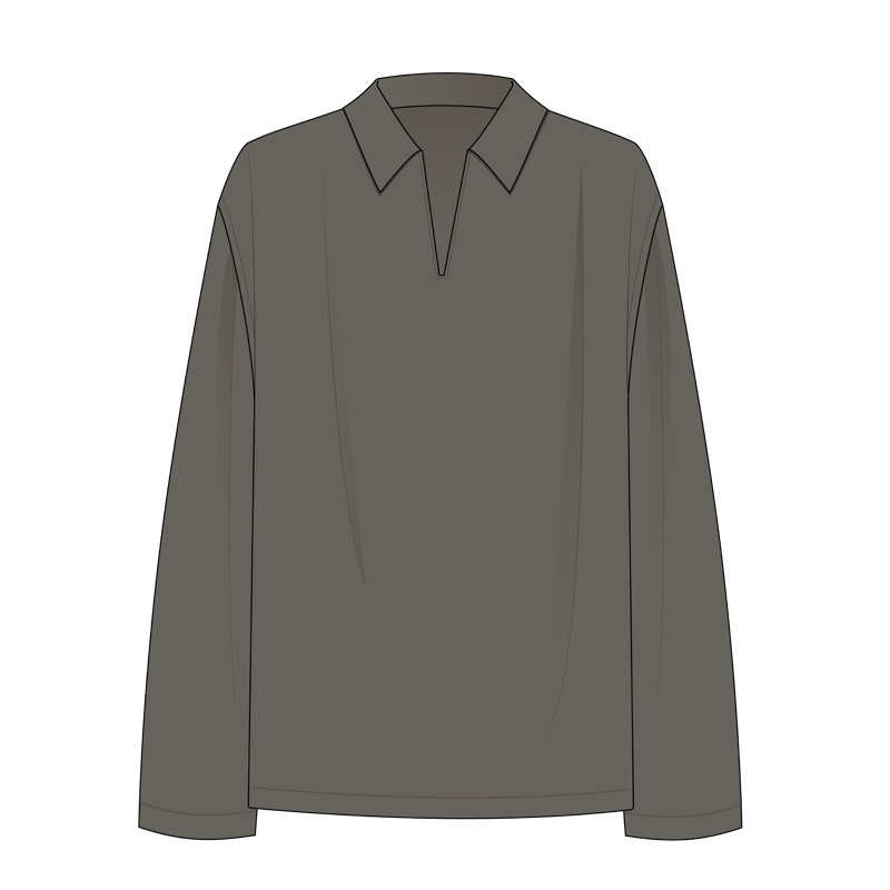 プルオーバーシャツ(pullover shirt,slipover shirt)のイラスト