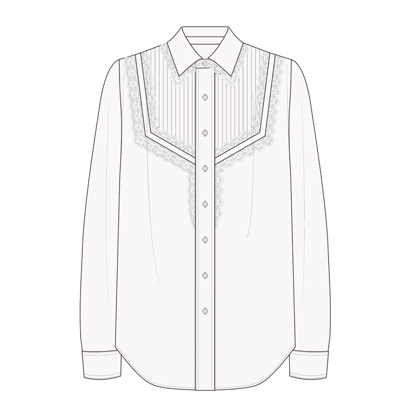 プレーリーブラウス(prairie blouse,wench blouse)のイラスト