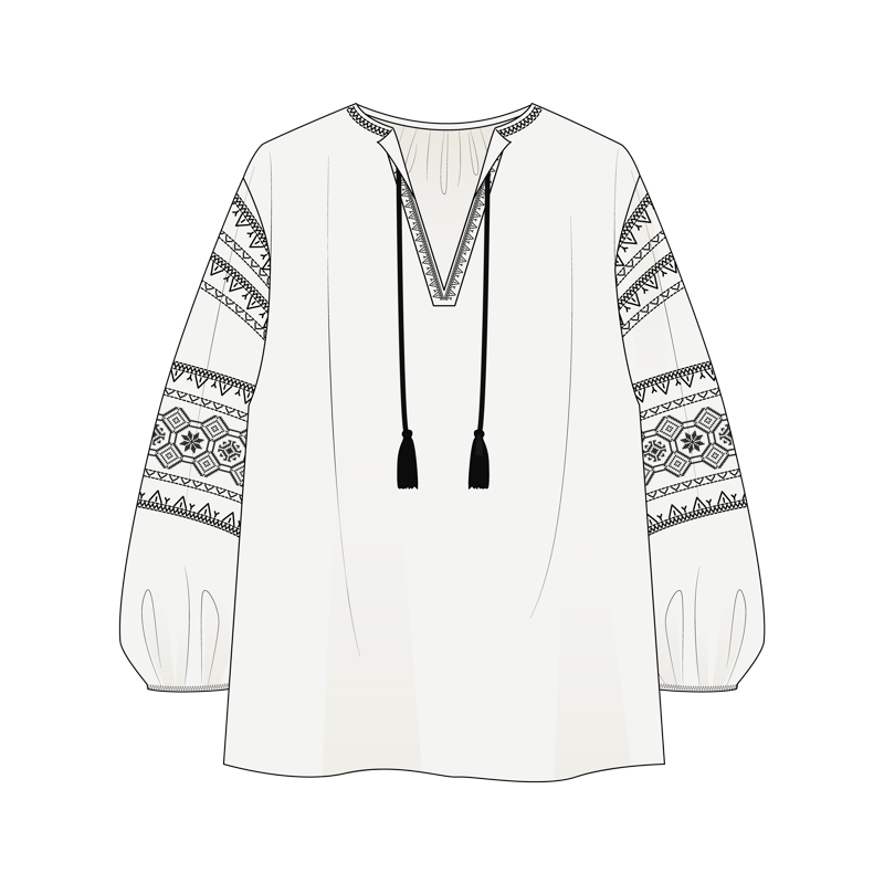 ペザントブラウス(peasant blouse)のイラスト
