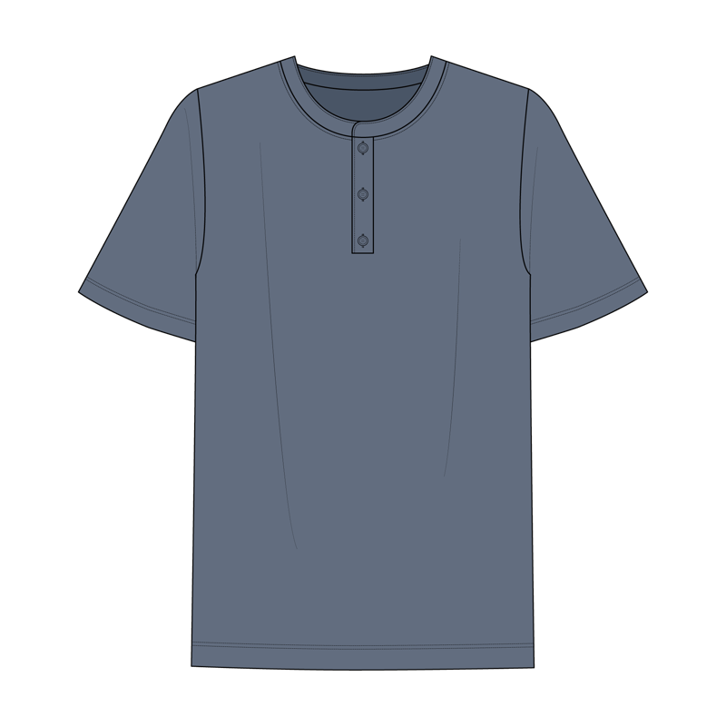 ヘンリーシャツ(henley shirt,henley regatta shirt)のイラスト