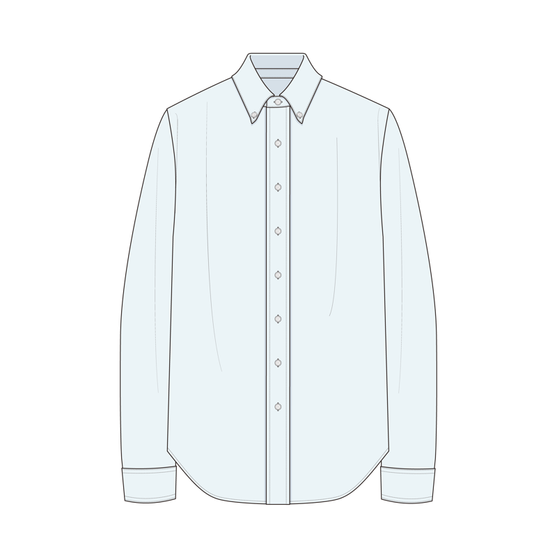 ボタンダウンシャツ(button-down shirt)のイラスト