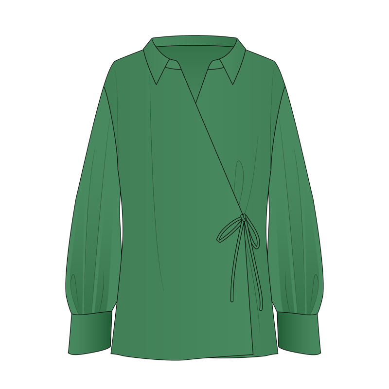 ラップブラウス(wrap blouse)のイラスト