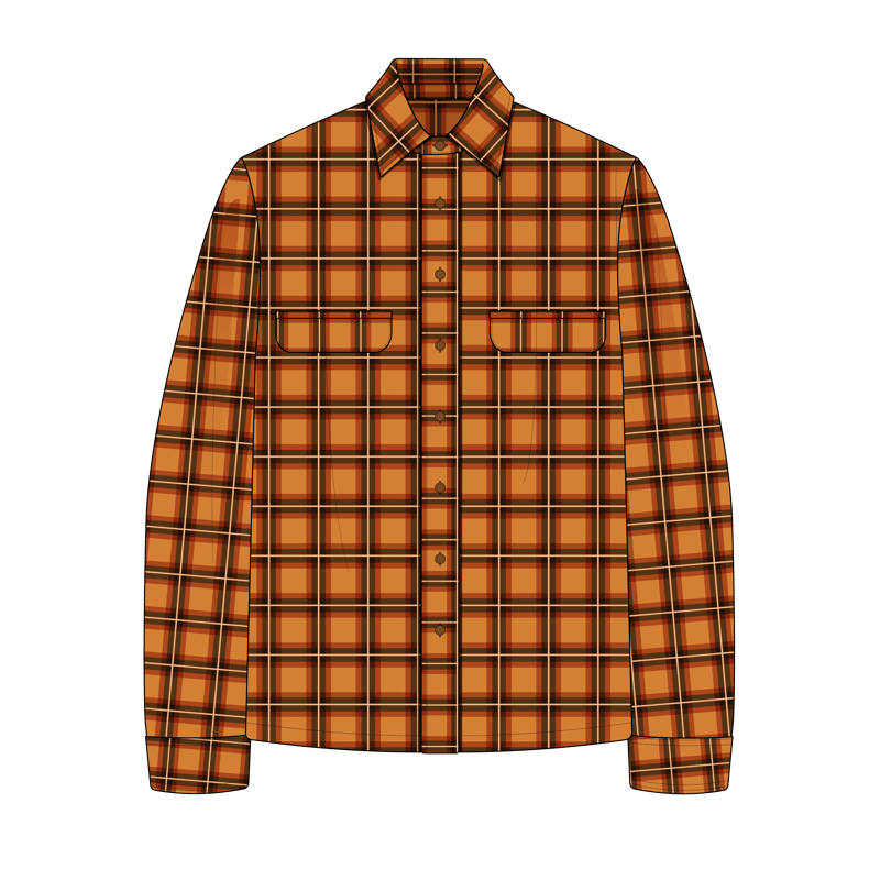 ランバージャックシャツ(lumber jack shirt,Canadian shirt)のイラスト