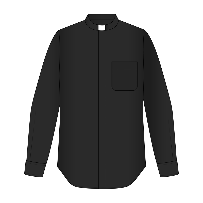 ローマンカラーシャツ(roman collar,clergyman shirt)のイラスト