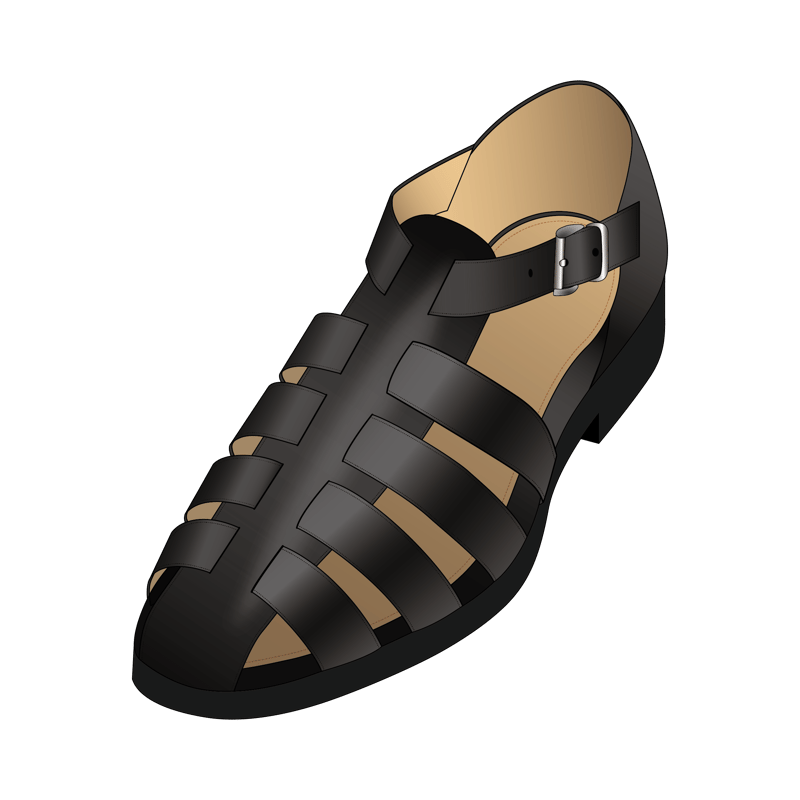 グルカサンダル(gurkha sandal,fisherman sandal)のイラスト