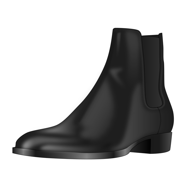 サイドゴアブーツ(side gored boot,chelsea boots)のイラスト