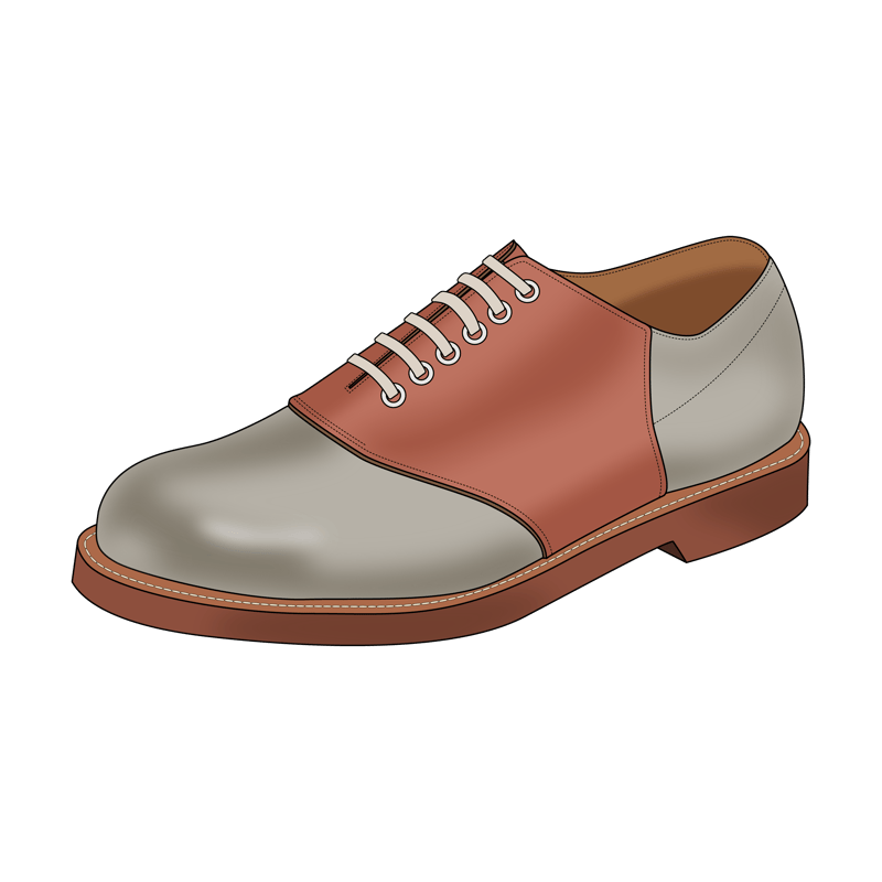 サドルシューズ(saddle shoes,combination shoes)のイラスト