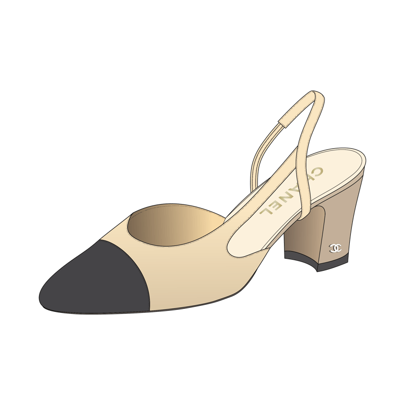 シャネルシューズ(chanel shoes,chanel pumps)のイラスト