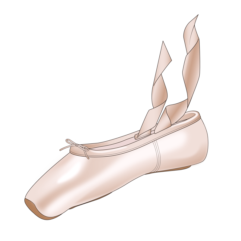 トゥシューズ(toe shoes)のイラスト