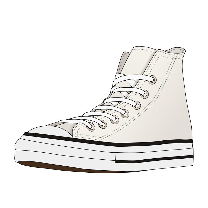 ハイカットスニーカー(high-cut sneaker)のイラスト