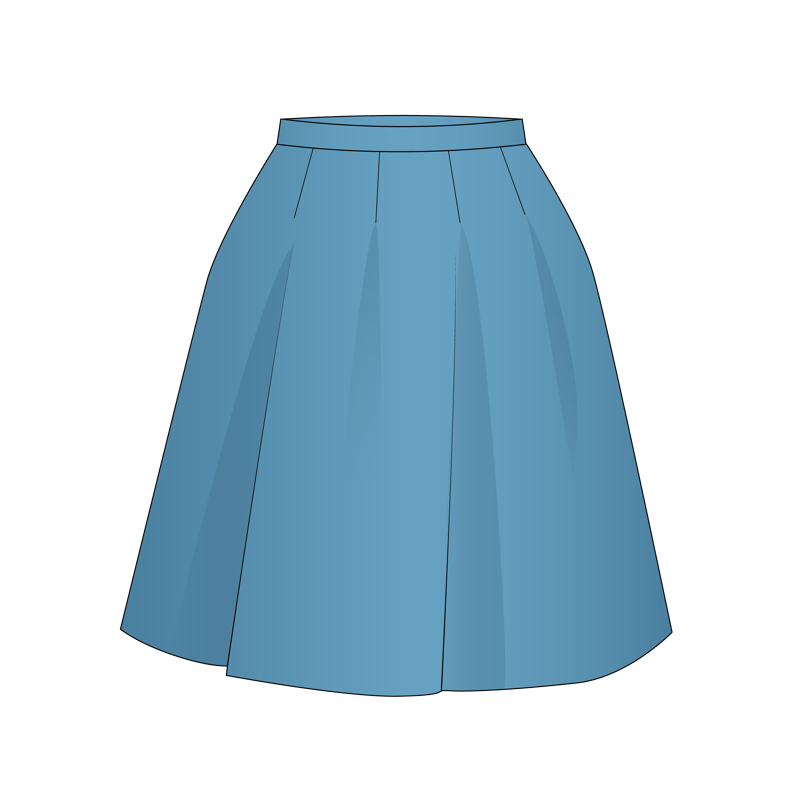 アンブレラスカート(umbrella skirt,parasol skirt)のイラスト