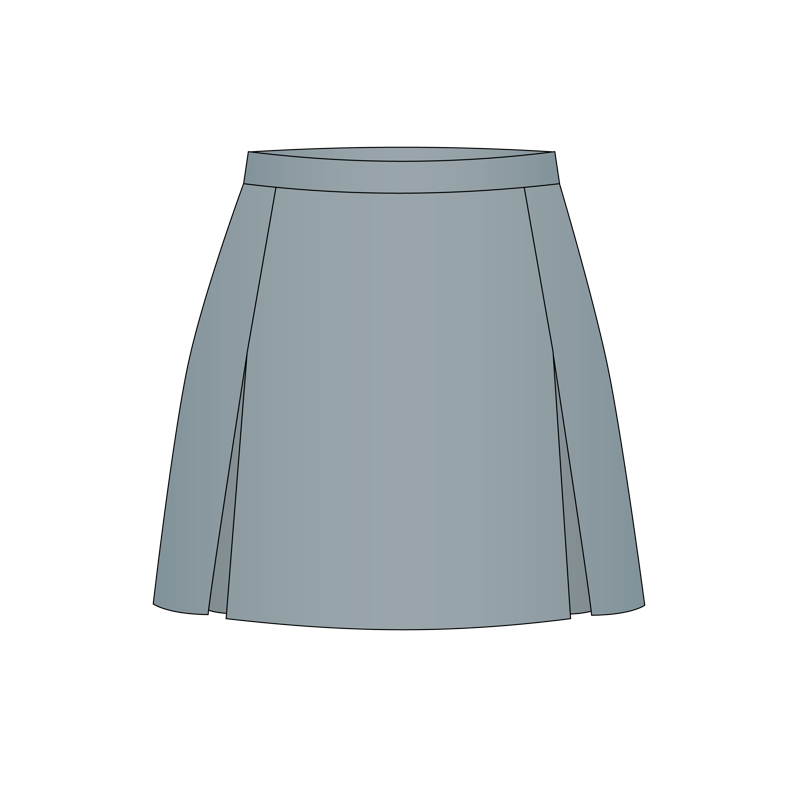 インバーテッドプリーツスカート(inverted pleats skirt)のイラスト