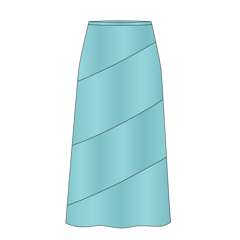 エスカルゴスカート(escargot skirt,swirl skirt)のイラスト