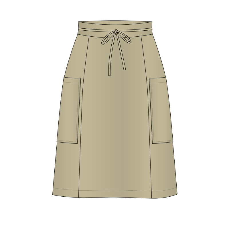 エプロンスカート(apron skirt)のイラスト