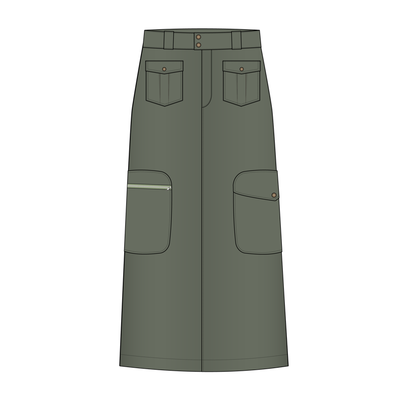カーゴスカート(cargo skirt)のイラスト