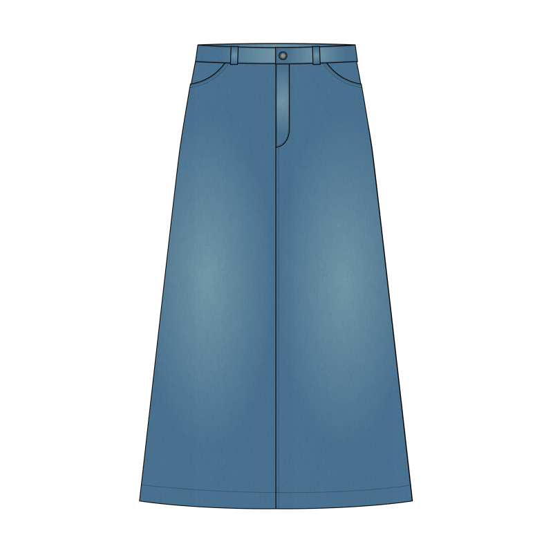 ゴアードスカート(gored skirt)のイラスト