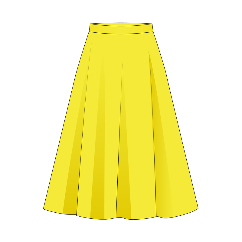 サーキュラースカート(circular skirt)のイラスト