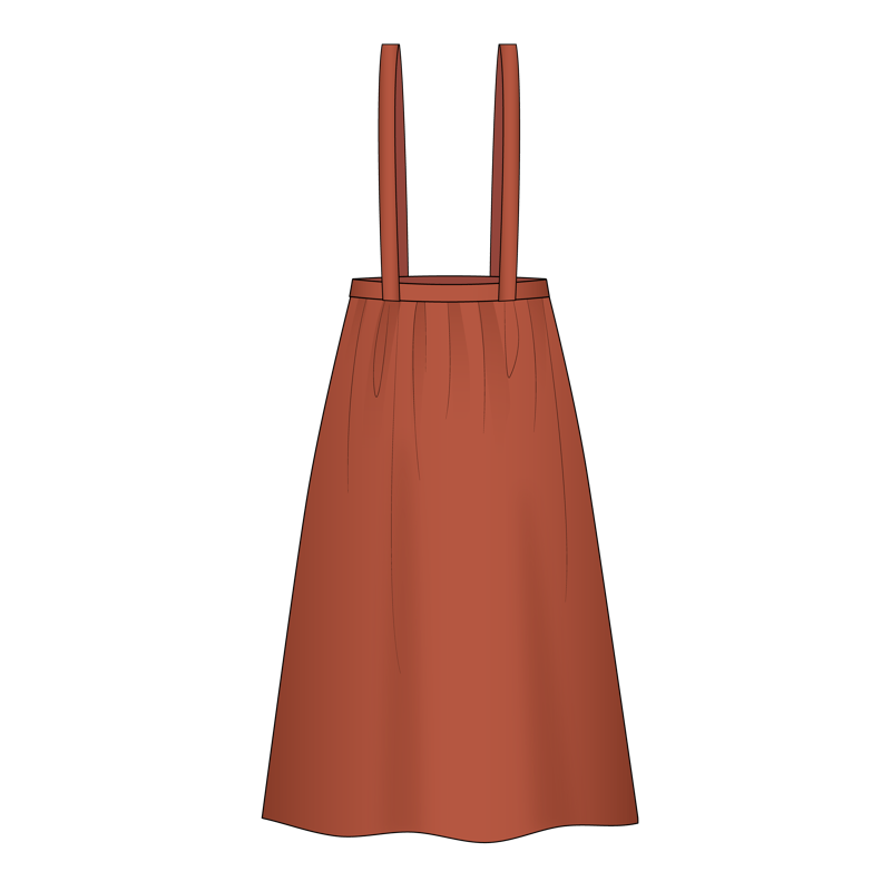 サロペットスカート(salopette skirt)のイラスト