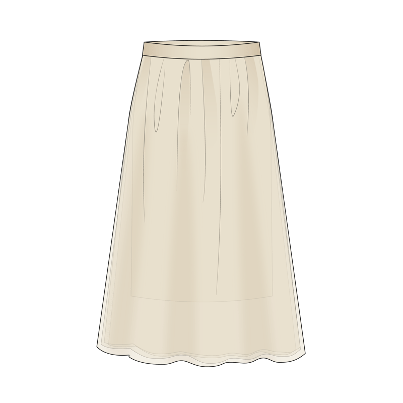 シフォンスカート(chiffon skirt)のイラスト