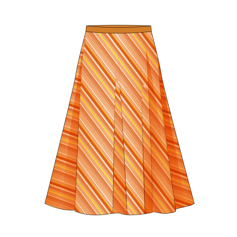 スイングスカート(swing skirt,swingings skirt)のイラスト