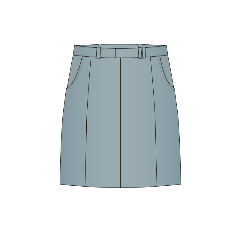スクエアミニスカート(square mini skirt)のイラスト