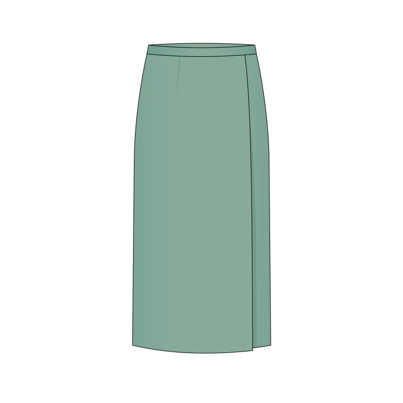 ストレートスカート(straight skirt,tube skirt)のイラスト