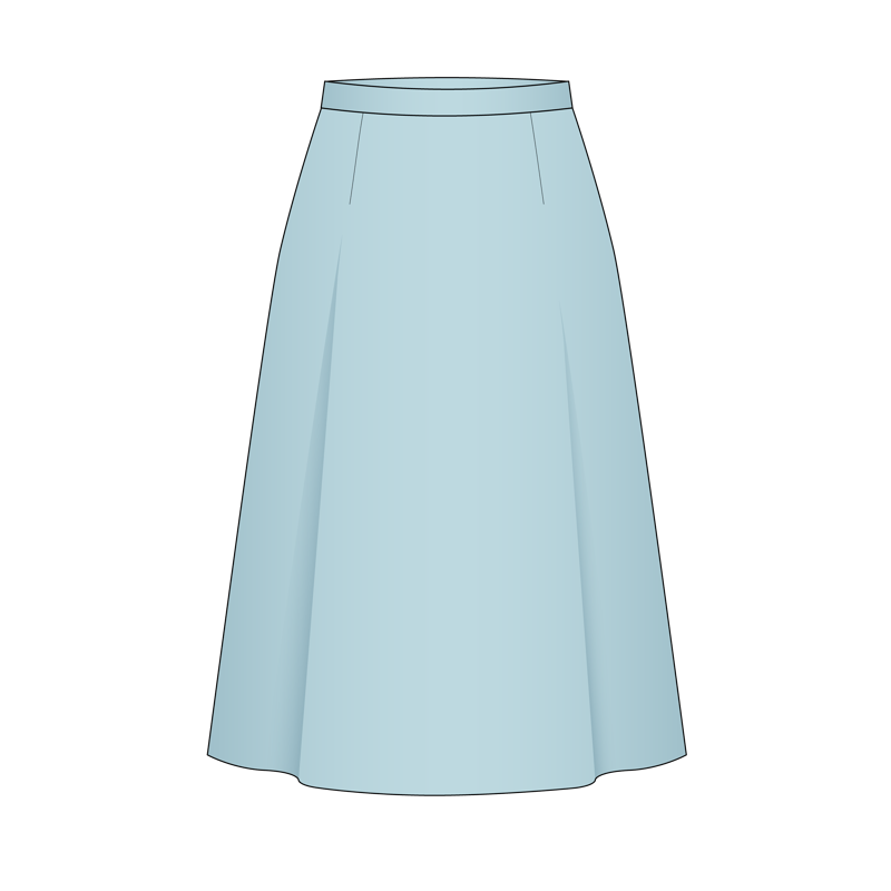 タックスカート(tuck skirt)のイラスト