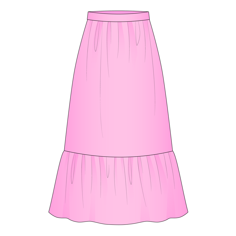 ティアードスカート(tiered skirt)のイラスト